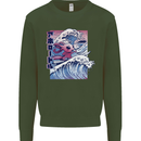 Surfing Axoloti Surfer Mens Sweatshirt Jumper Forest Green