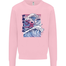 Surfing Axoloti Surfer Mens Sweatshirt Jumper Light Pink