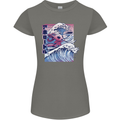 Surfing Axoloti Surfer Womens Petite Cut T-Shirt Charcoal