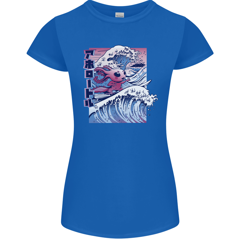 Surfing Axoloti Surfer Womens Petite Cut T-Shirt Royal Blue