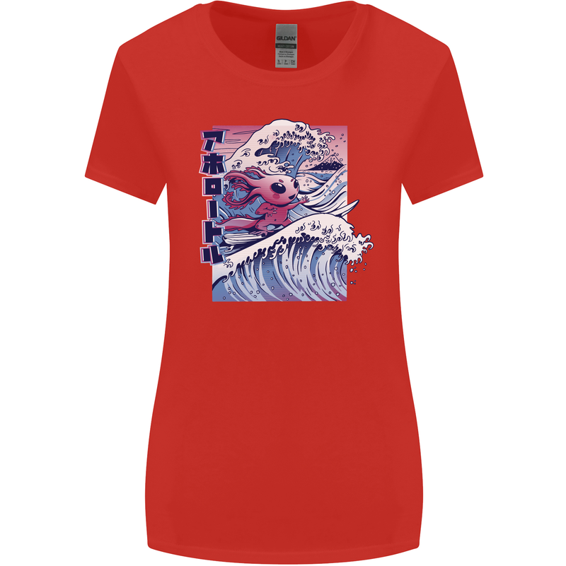Surfing Axoloti Surfer Womens Wider Cut T-Shirt Red
