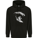 Surfing Spaceman Astornaut Surfer Surf Childrens Kids Hoodie Black
