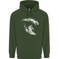 Surfing Spaceman Astornaut Surfer Surf Childrens Kids Hoodie Forest Green