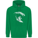 Surfing Spaceman Astornaut Surfer Surf Childrens Kids Hoodie Irish Green