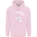 Surfing Spaceman Astornaut Surfer Surf Childrens Kids Hoodie Light Pink