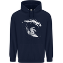 Surfing Spaceman Astornaut Surfer Surf Childrens Kids Hoodie Navy Blue
