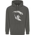 Surfing Spaceman Astornaut Surfer Surf Childrens Kids Hoodie Storm Grey