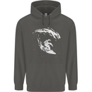 Surfing Spaceman Astornaut Surfer Surf Childrens Kids Hoodie Storm Grey