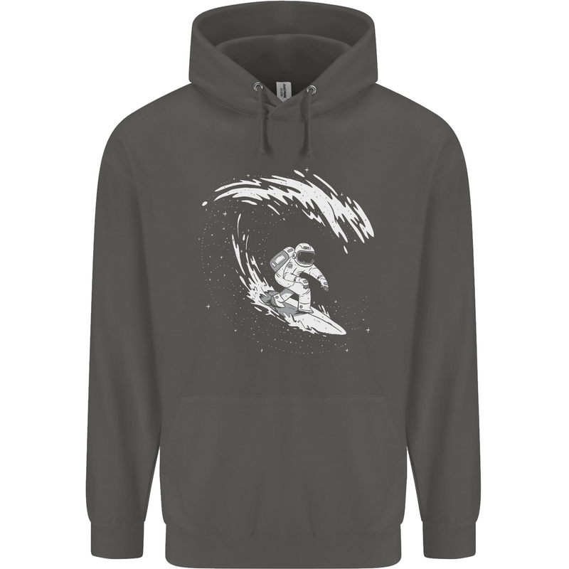 Surfing Spaceman Astornaut Surfer Surf Childrens Kids Hoodie Storm Grey