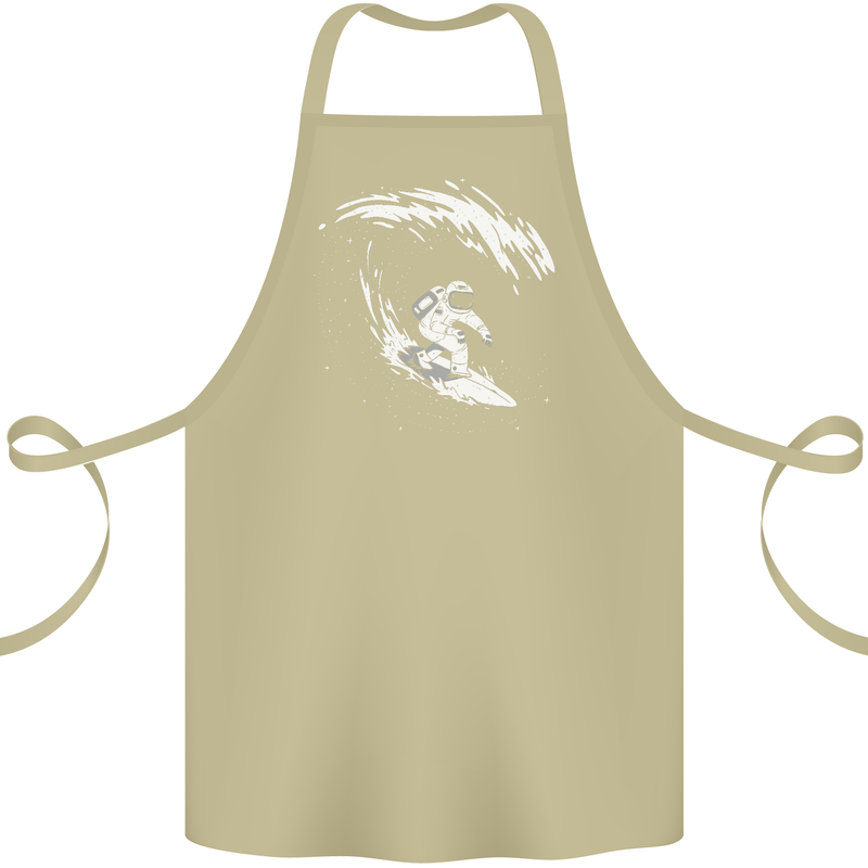 Surfing Spaceman Astornaut Surfer Surf Cotton Apron 100% Organic Khaki