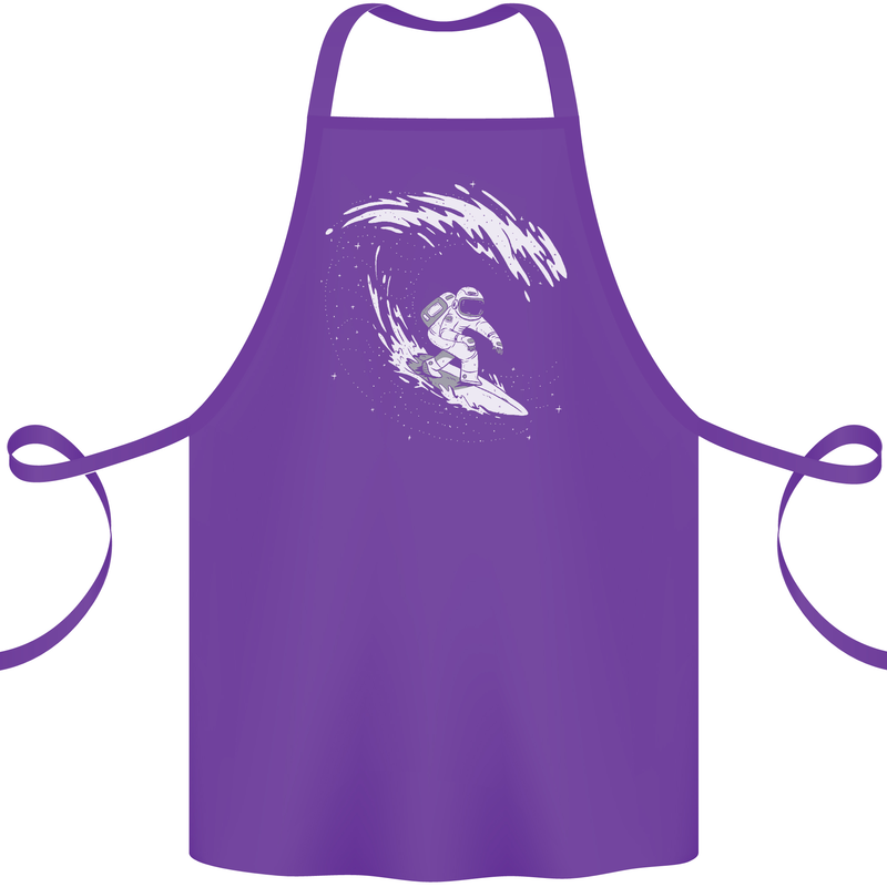 Surfing Spaceman Astornaut Surfer Surf Cotton Apron 100% Organic Purple