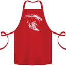 Surfing Spaceman Astornaut Surfer Surf Cotton Apron 100% Organic Red