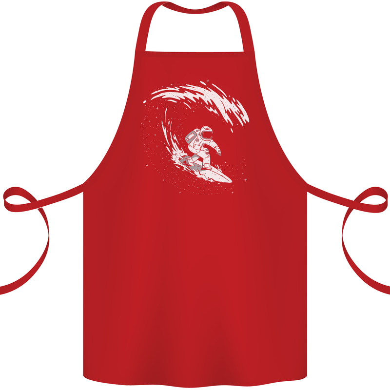 Surfing Spaceman Astornaut Surfer Surf Cotton Apron 100% Organic Red
