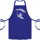 Surfing Spaceman Astornaut Surfer Surf Cotton Apron 100% Organic Royal Blue