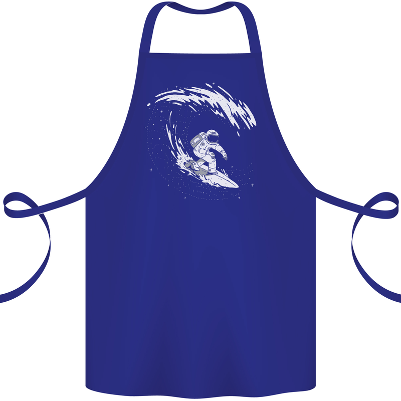 Surfing Spaceman Astornaut Surfer Surf Cotton Apron 100% Organic Royal Blue