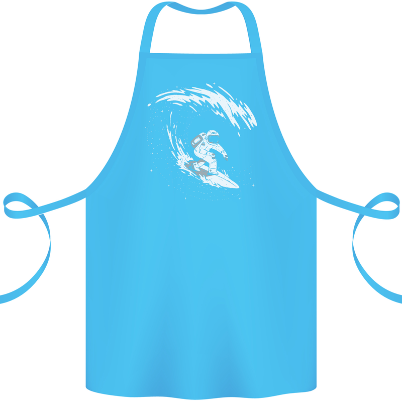 Surfing Spaceman Astornaut Surfer Surf Cotton Apron 100% Organic Turquoise