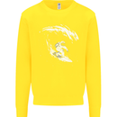 Surfing Spaceman Astornaut Surfer Surf Kids Sweatshirt Jumper Yellow