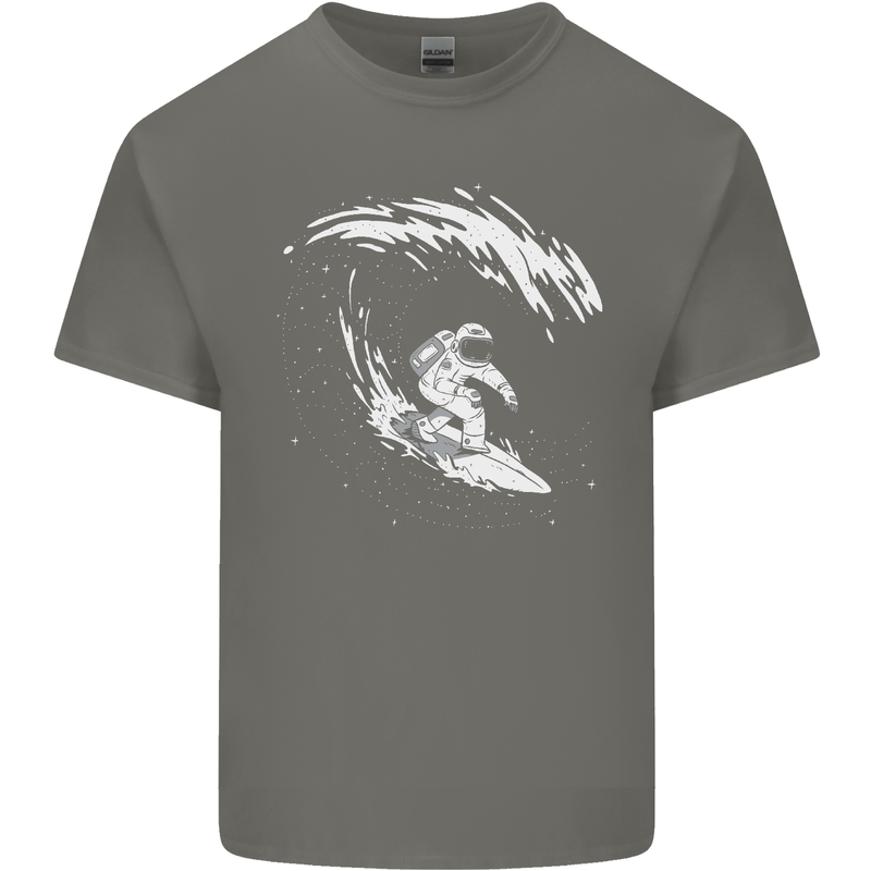 Surfing Spaceman Astornaut Surfer Surf Kids T-Shirt Childrens Charcoal