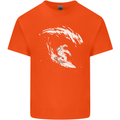 Surfing Spaceman Astornaut Surfer Surf Kids T-Shirt Childrens Orange