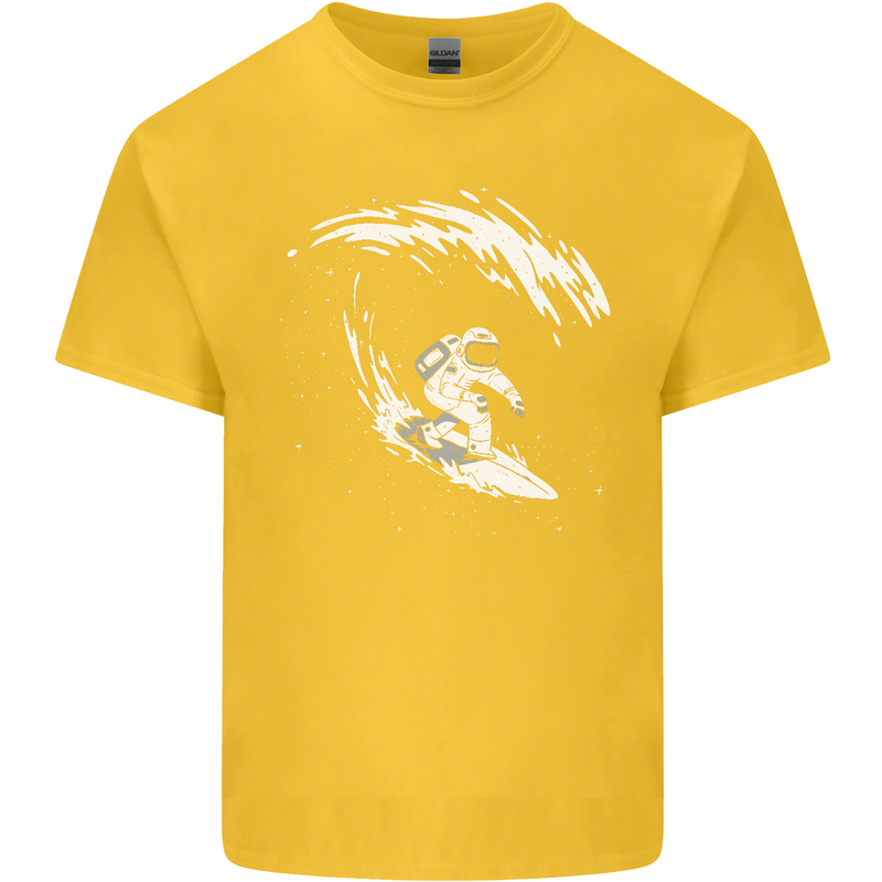 Surfing Spaceman Astornaut Surfer Surf Kids T-Shirt Childrens Yellow