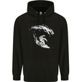 Surfing Spaceman Astornaut Surfer Surf Mens 80% Cotton Hoodie Black