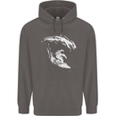 Surfing Spaceman Astornaut Surfer Surf Mens 80% Cotton Hoodie Charcoal