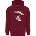 Surfing Spaceman Astornaut Surfer Surf Mens 80% Cotton Hoodie Maroon