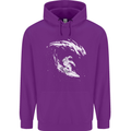 Surfing Spaceman Astornaut Surfer Surf Mens 80% Cotton Hoodie Purple