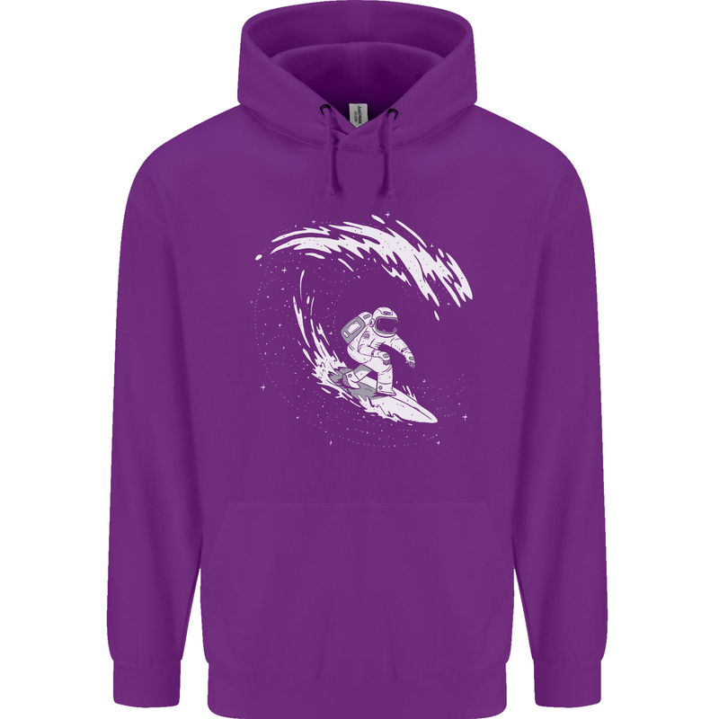 Surfing Spaceman Astornaut Surfer Surf Mens 80% Cotton Hoodie Purple