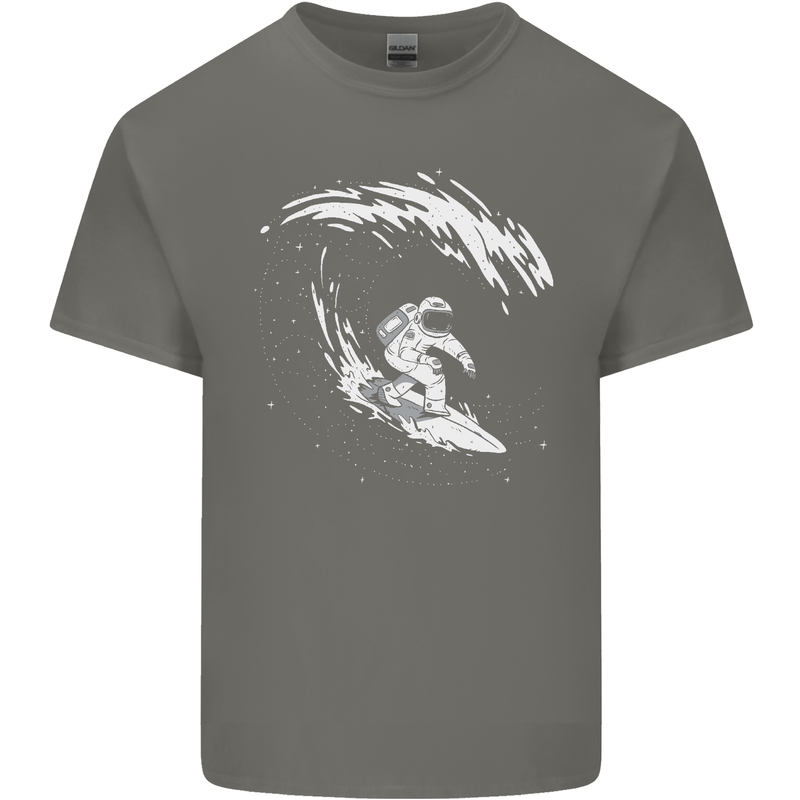 Surfing Spaceman Astornaut Surfer Surf Mens Cotton T-Shirt Tee Top Charcoal
