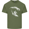 Surfing Spaceman Astornaut Surfer Surf Mens Cotton T-Shirt Tee Top Military Green