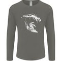 Surfing Spaceman Astornaut Surfer Surf Mens Long Sleeve T-Shirt Charcoal