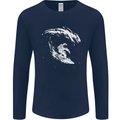 Surfing Spaceman Astornaut Surfer Surf Mens Long Sleeve T-Shirt Navy Blue