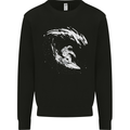 Surfing Spaceman Astornaut Surfer Surf Mens Sweatshirt Jumper Black
