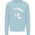 Surfing Spaceman Astornaut Surfer Surf Mens Sweatshirt Jumper Light Blue