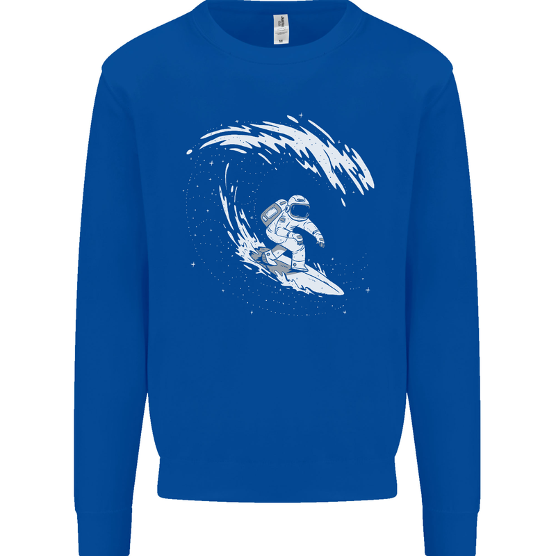 Surfing Spaceman Astornaut Surfer Surf Mens Sweatshirt Jumper Royal Blue