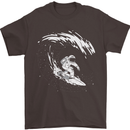 Surfing Spaceman Astornaut Surfer Surf Mens T-Shirt Cotton Gildan Dark Chocolate