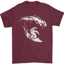 Surfing Spaceman Astornaut Surfer Surf Mens T-Shirt Cotton Gildan Maroon