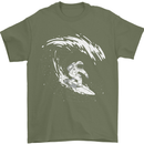 Surfing Spaceman Astornaut Surfer Surf Mens T-Shirt Cotton Gildan Military Green