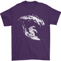 Surfing Spaceman Astornaut Surfer Surf Mens T-Shirt Cotton Gildan Purple