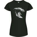 Surfing Spaceman Astornaut Surfer Surf Womens Petite Cut T-Shirt Black