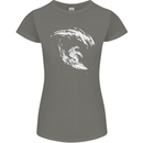 Surfing Spaceman Astornaut Surfer Surf Womens Petite Cut T-Shirt Charcoal
