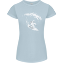 Surfing Spaceman Astornaut Surfer Surf Womens Petite Cut T-Shirt Light Blue