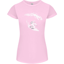 Surfing Spaceman Astornaut Surfer Surf Womens Petite Cut T-Shirt Light Pink