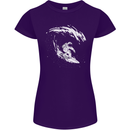 Surfing Spaceman Astornaut Surfer Surf Womens Petite Cut T-Shirt Purple