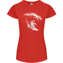 Surfing Spaceman Astornaut Surfer Surf Womens Petite Cut T-Shirt Red