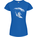 Surfing Spaceman Astornaut Surfer Surf Womens Petite Cut T-Shirt Royal Blue