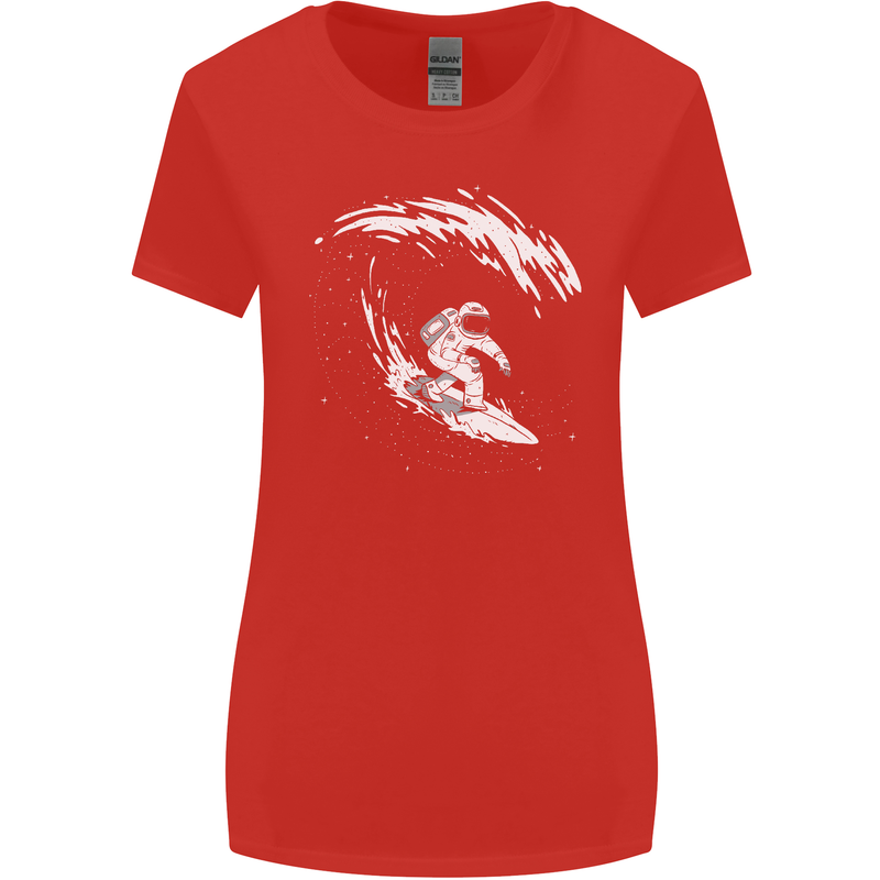 Surfing Spaceman Astornaut Surfer Surf Womens Wider Cut T-Shirt Red