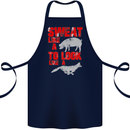 Sweat Like a Pig to Look Like a Fox Gym Cotton Apron 100% Organic Navy Blue