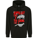 Sweat Like a Pig to Look Like a Fox Gym Mens 80% Cotton Hoodie Black